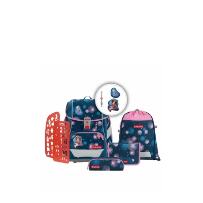 Afbeelding van Step by Schooltas 2in1 Plus Schulranzen Set 6 delig Mermaid Delia Petrol