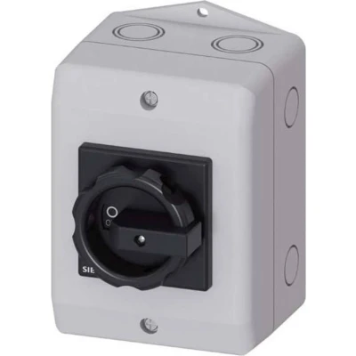 Afbeelding van Siemens sentron 3ld lastscheider hoofdschakelaar 3 polig 16a 5 5kw 690v ip65 draaigreep frameklem knop zwart 3ld20640tb51