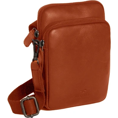 Afbeelding van MUSTANG Leren Schoudertas Perth Shoulderbag Cognac Bruine