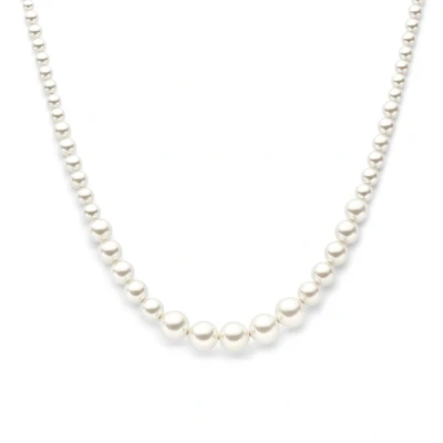 Afbeelding van zilver gerhodineerd collier synth. parel 41 + 4 cm 1336905 horloge Zilverkleur