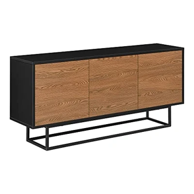 Afbeelding van Commode Boxholm 55x120x30 cm zwart en houtkleurig