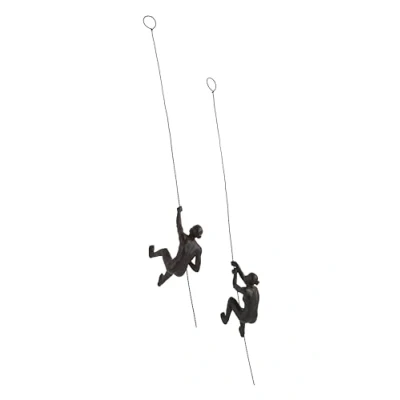 Afbeelding van JOTEX Female Climbers Decoratieve figuren, set van 2, roestbruin