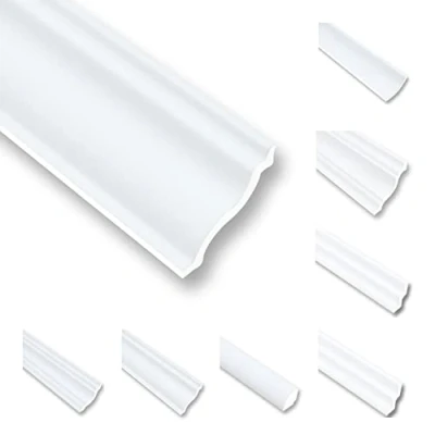Afbeelding van 20 m plafondlijsten van piepschuim XPS, stuclijsten, eindlijst, plafond, wit, 40 x mm, sierlijst, voordeelpakket NM50