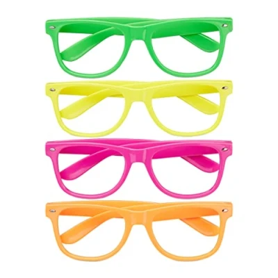 Afbeelding van Relaxdays feestbril 4 stuks neon kleur grappige bril carnavalsbril party