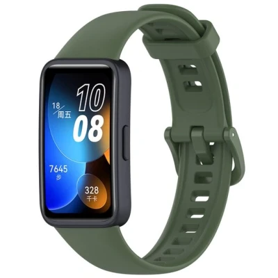 Afbeelding van Siliconen bandje met gesp Donkergroen Huawei Band 10 / 9 8