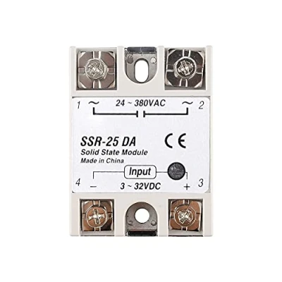 Afbeelding van diymore Solid State Relais Module 25A SSR 25DA Input 3 32VDC,Output 24 380VAC