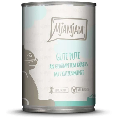 Afbeelding van 6x400g MjAMjAM goede kalkoen op gestoomde pompoen kattenvoer nat