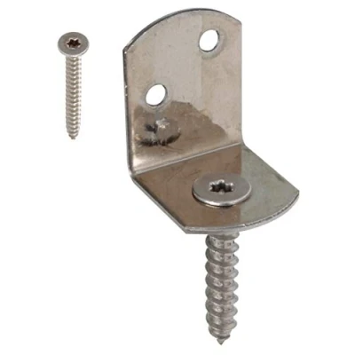 Afbeelding van Alberts 843830 Vlechtschermhouder L vorm in verschillende uitvoeringen rvs totale hoogte 83 mm set van 80