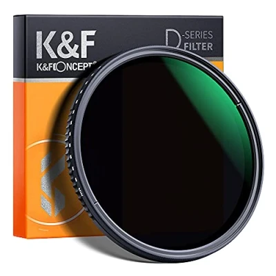 Afbeelding van K&amp;F Concept 62mm Variable ND Filter Adjustable Fader Neutral Density ND8 to ND2000 Ultra Slim Waterproof Multi Coating Optical Glass Lens
