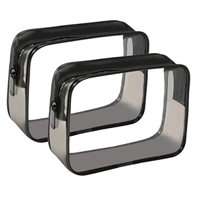 Afbeelding van LUZWAY Transparante Toilettas Set, PVC Vliegtuigtas, Waterdichte Cosmeticatas Met Handvat, Geschikt voor Dames Heren, Reisset Reizen