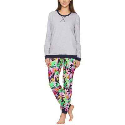 Afbeelding van Merry Style MS MS10 168 PJ Dames Pyjama ronde hals lange mouwen broek met zakken Katoen Gemêleerd/Dance XS