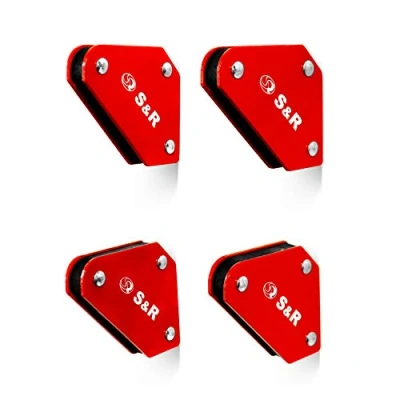 Afbeelding van S&amp;R 4 delige mini lasmagneetset, magneethouder hoekmagneet, lashulp, magneethoek/montagehoek 45, 90 en 135