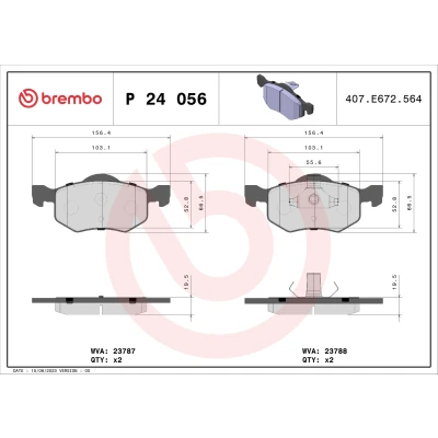Afbeelding van Brembo Remblokset P 24 056