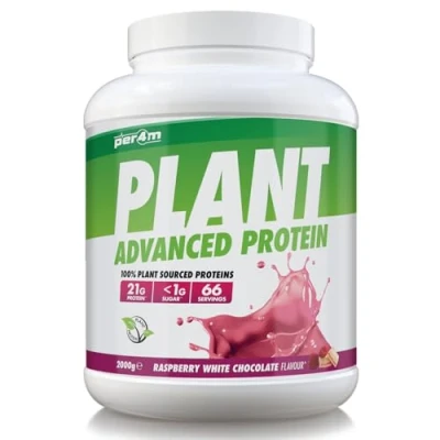 Afbeelding van Per4m Plant Protein 2000g Raspberry White Chocolate Proteïne poeder Eiwitpoeder Eiwitten Eiwit shake Vegan