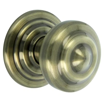 Afbeelding van Amig Elegante messing deurknop met lederen afwerking Heavy Duty stalen basis Eenvoudig te installeren, ideaal voor buitendeuren Leer, 70 mm diameter,