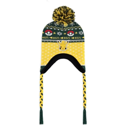 Afbeelding van Pokémon Pikachu Sherpa Pompom Beanie Muts Geel