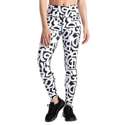 Afbeelding van Dare 2b Invloedrijke strakke broek voor dames, Zwart witte graffiti, 36