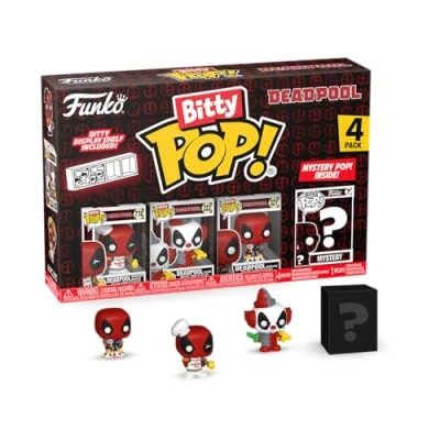 Afbeelding van Funko Bitty Pop! Deadpool BBQ Master 4 stuks en een mysterie minifiguur in verrassing, 2,2 cm verzamelbaar, stapelbaar rek inbegrepen, idee voor verrassingstas feestjes