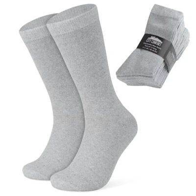 Afbeelding van CityComfort Kuitsokken voor heren en jongeren, 12 stuks, zacht, ademend, rekbaar, werk, sport, casual, cadeau mannen, Grijs, one size