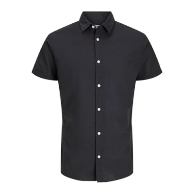 Afbeelding van Jjebreeze Linen Blend Shirt Ss Sn Pls Plus Size, zwart, XXL