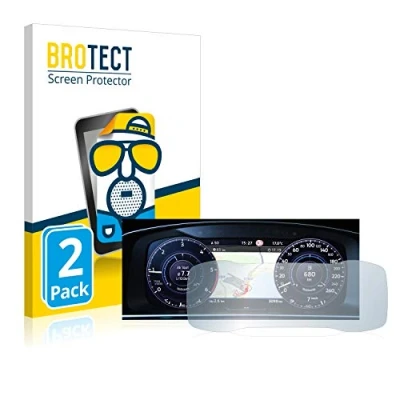 Afbeelding van BROTECT (2 Stuks) Antireflecterende Beschermfolie voor Volkswagen Golf 7 Active Info Chockpit 12.3&quot; Anti Glare Screen Protector, Mat
