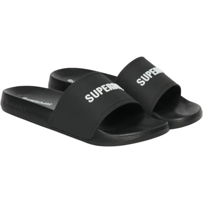 Afbeelding van Superdry Badslippers, Heren, Maat: 42, Black ecru Kunststof/ textiel