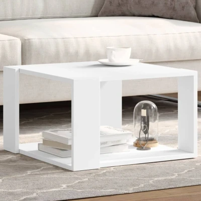 Afbeelding van Salontafel 51,5x51,5x30 cm bewerkt hout wit