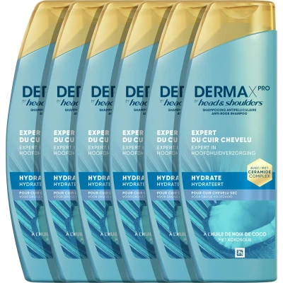Afbeelding van DermaXPro by Head &amp; Shoulders Hydraterende Anti roos Shampoo met Kokosolie 6 x 250ml