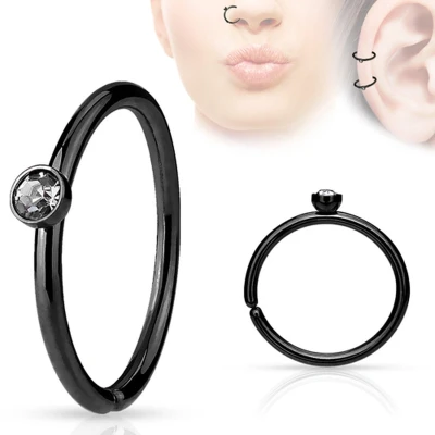 Afbeelding van Piercing klein steentje zwart met wit
