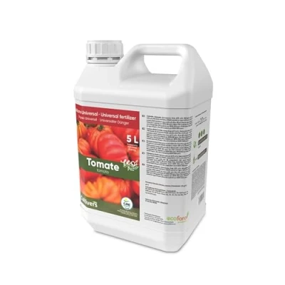 Afbeelding van CULTIVERS biologische tomatenmest 5 L. 100% en natuurlijke vloeibare meststof, verhoogt de smaak groei. Verhoog fruitkwaliteit oogst