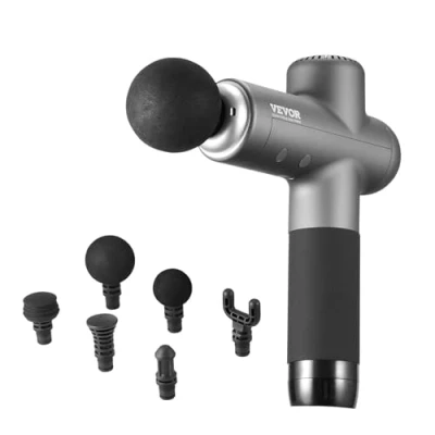 Afbeelding van VEVOR Massagepistool voor spieren, 8 snelheden, diepe weefselmassageapparaat atleten, draagbaar 6 kops spiermassageapparaat pijnverlichting, spierontspanning