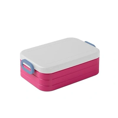 Afbeelding van Mepal lunchbox voor volwassenen, 2 sandwiches of 4 boterhammen, meal prep box, broodtrommel eetbox met onderverdeling, Limited Edition roze