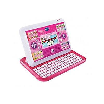 Afbeelding van VTech 2 in 1 roze tablet — laptop en één Met 80 educatieve spelletjes verschillende categorieën Om Duits te leren, Engels, wiskunde nog veel meer Voor kinderen van 5 7 jaar