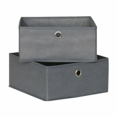 Afbeelding van Opslagdozen Mondex Grijs 28 x 13 cm (2 Stuks)