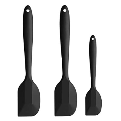 Afbeelding van siliconen spatel, 3 stuks spatels, lange handgreep, kan, hittebestendige anti aanbaklaag, spatel voor het koken van bakglas, smoothie mixer