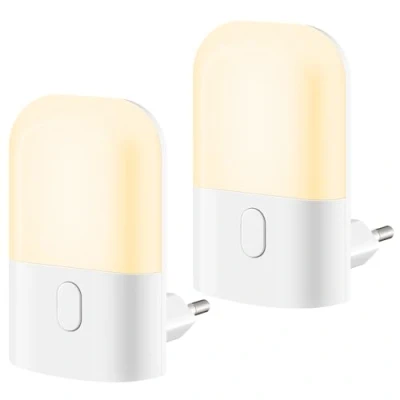 Afbeelding van CandLuc nachtlampje voor kinderen, 2 stuks, met lichtsensor, 3 helderheidsniveaus, babykamer, hal, slaapkamer, woonkamer, keuken