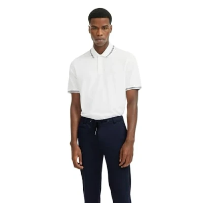 Afbeelding van bugatti Poloshirt voor heren, basic, korte mouwen, moderne pasvorm, 10 wit, L