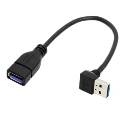 Afbeelding van CY USB 3.0 type A mannelijke hoek naar vrouwelijke verlengkabel 20 cm 5 Gbps (schuin beneden)