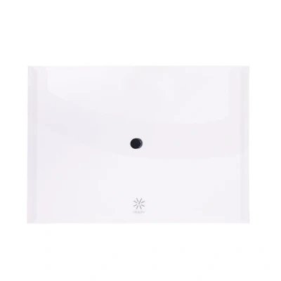 Afbeelding van Viquel 017540 08 kunststof documententas, A5, 17 x 22, platte envelop, drukknoopsluiting, transparant
