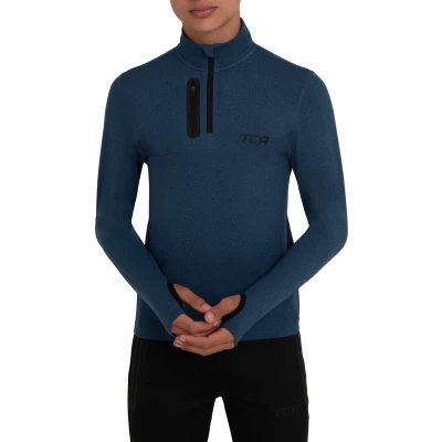 Afbeelding van TCA Functioneel shirt voor jongens met lange mouwen Fusion Pro Quickdry ademend wandelshirt loopshirt ritssluiting outdoor longsleeve sport trui,