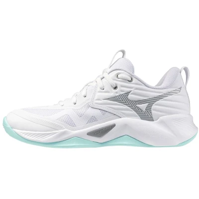 Afbeelding van Mizuno WAVE Momentum PRO Volleybalschoenen, Dames, Maat: 41, White/blue tint Textiel/ synthetisch