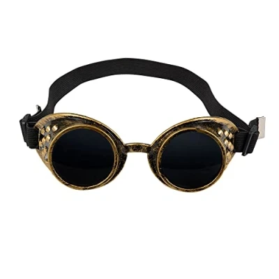 Afbeelding van Boland 54503 Bril steampunk, kunststof, elastiek, donkere glazen, verstelbare maat, accessoire, carnaval, halloween, themafeest