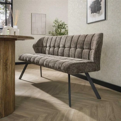 Afbeelding van Hoyz Collection Eetkamerbank Raster Rich Taupe