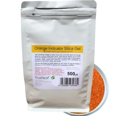 Afbeelding van Trustleaf Oranje Indicator Silicagel Droogmiddel 2 4mm Kralen 500g Zakken (OG Zak)
