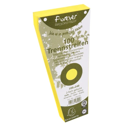 Afbeelding van Exacompta Scheidingsstroken trapezium 180 g/m², gerecycleerd, met perforatie, geel (pak 100 stuks)