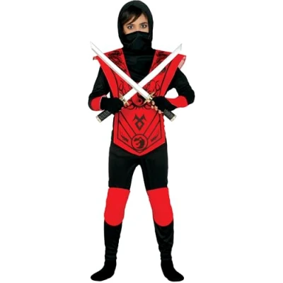 Afbeelding van Fiestas Guirca Verkleedpak Ninja Jongens Rood/zwart Mt. 110/116