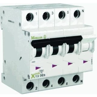 Afbeelding van Eaton pls6 c10 4 mw installatieautomaat 4p c karakteristiek 10a iec en 60898 1 6ka modulen breedte 70mm 243083
