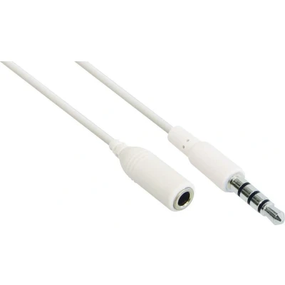 Afbeelding van 3,5mm Jack 4 polig (m) 3 (v) adapter wit 0,10 meter