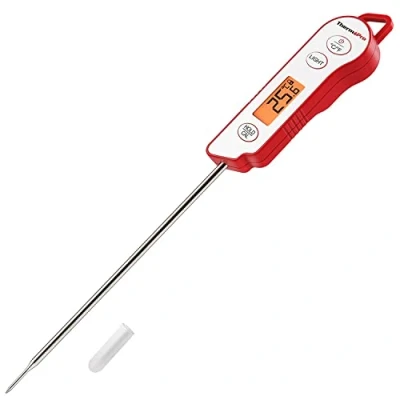 Afbeelding van ThermoPro TP15 Digitale braadthermometer, professionele keukenthermometer, vleesthermometer, grillthermometer met lange sensor, IP65 spatwaterdicht, afwasbaar
