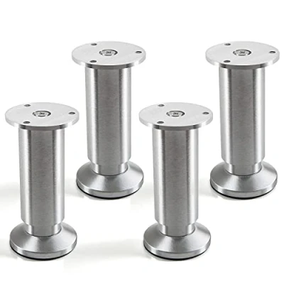 Afbeelding van 4 stuks SOTECH meubelvoet Alpha, aluminium geborsteld, belastbaar tot 250 kg, hoogte: 120 mm, verstelbaar